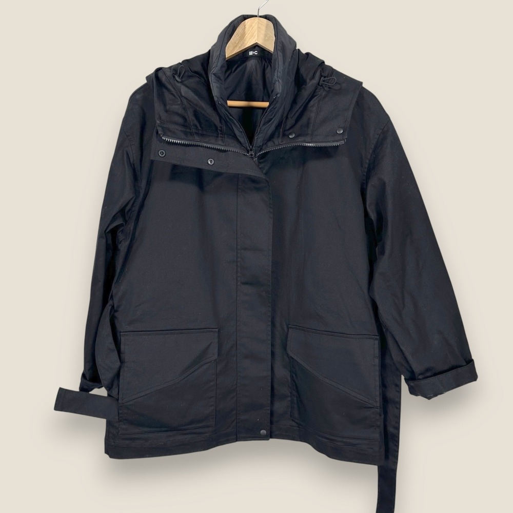 Uniqlo : C Hooded Jacket Vest Combo Womens XS Black Utility Parka Gorpcore